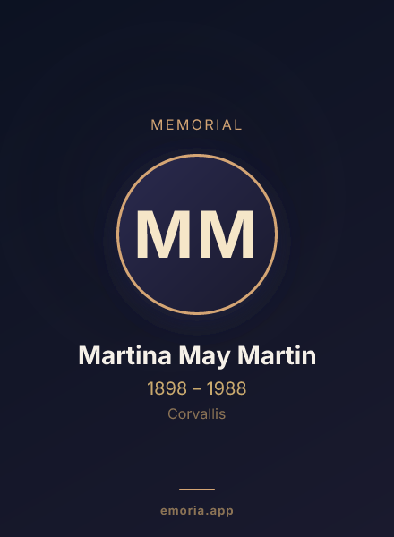 Memorial portrait of Martina May Martin