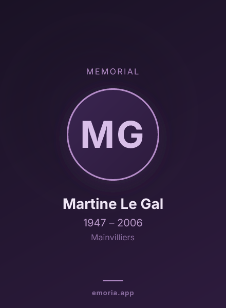 Memorial portrait of Martine Le Gal
