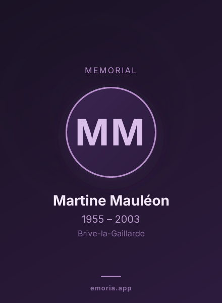 Memorial portrait of Martine Mauléon