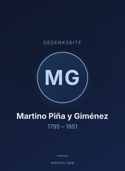 Gedenkportrait von Martino Piña y Giménez