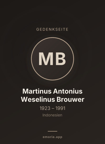 Gedenkportrait von Martinus Antonius Weselinus Brouwer
