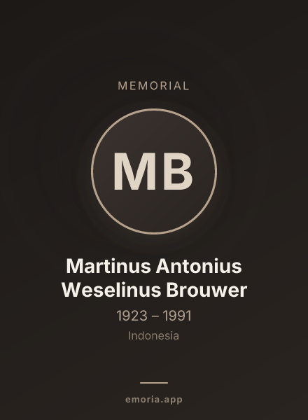 Memorial portrait of Martinus Antonius Weselinus Brouwer