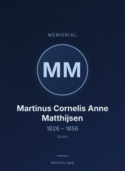 Memorial portrait of Martinus Cornelis Anne Matthijsen