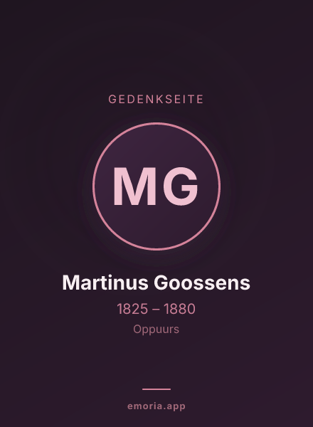 Gedenkportrait von Martinus Goossens