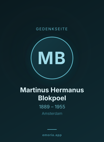 Gedenkportrait von Martinus Hermanus Blokpoel