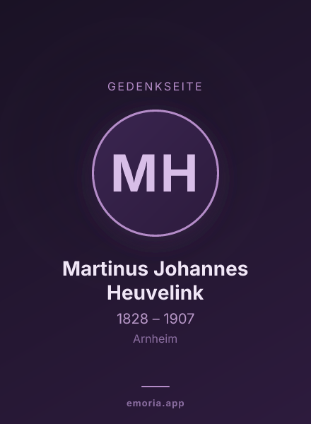 Gedenkportrait von Martinus Johannes Heuvelink
