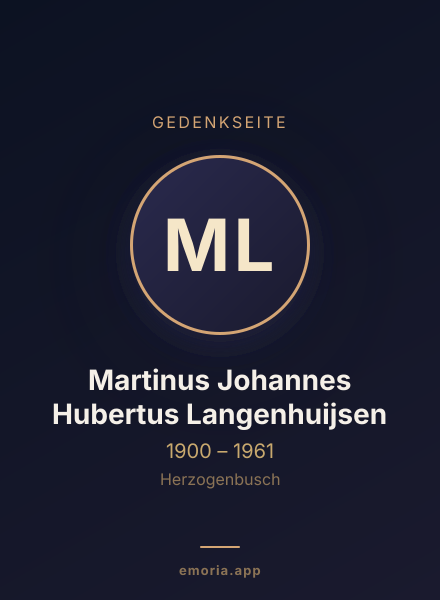 Gedenkportrait von Martinus Johannes Hubertus Langenhuijsen