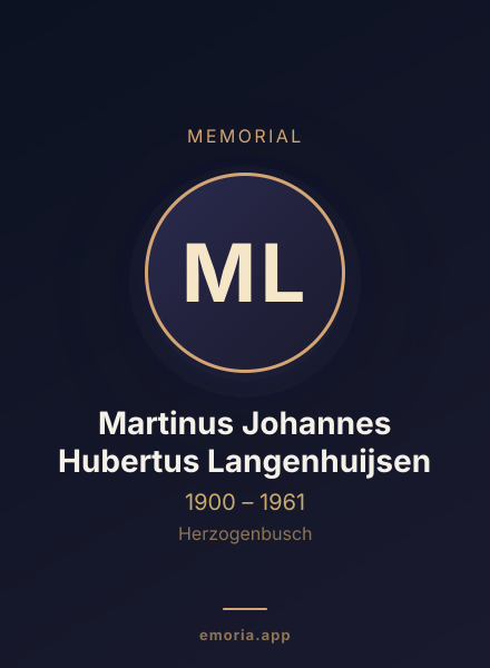 Memorial portrait of Martinus Johannes Hubertus Langenhuijsen