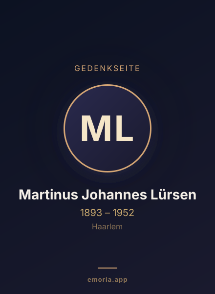 Gedenkportrait von Martinus Johannes Lürsen