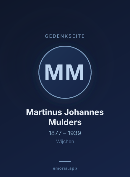 Gedenkportrait von Martinus Johannes Mulders