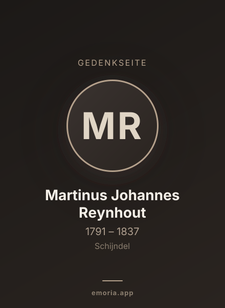 Gedenkportrait von Martinus Johannes Reynhout