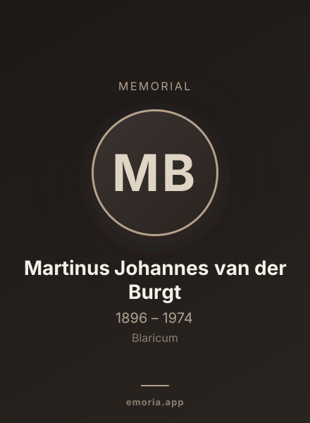 Memorial portrait of Martinus Johannes van der Burgt