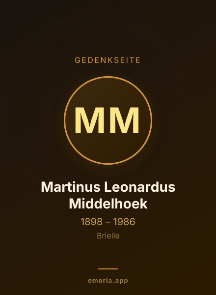 Gedenkportrait von Martinus Leonardus Middelhoek