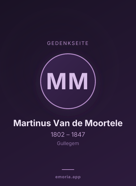Gedenkportrait von Martinus Van de Moortele