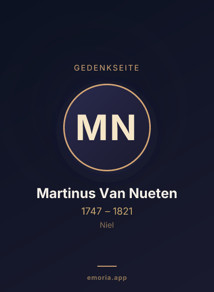 Gedenkportrait von Martinus Van Nueten