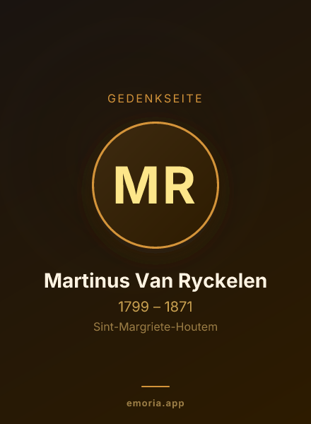 Gedenkportrait von Martinus Van Ryckelen
