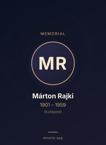 Memorial portrait of Márton Rajki