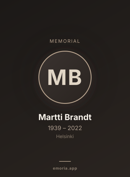 Memorial portrait of Martti Brandt