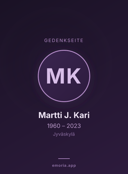 Gedenkportrait von Martti J. Kari
