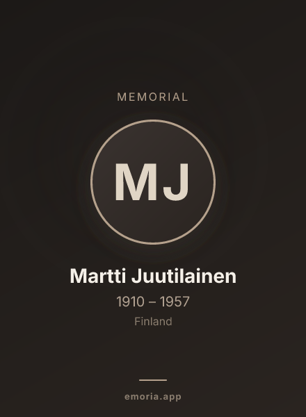 Memorial portrait of Martti Juutilainen