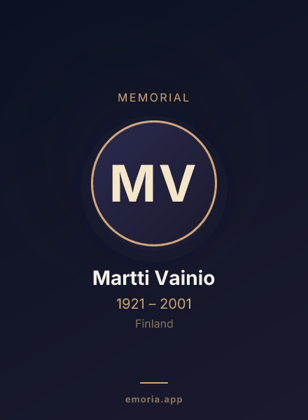 Memorial portrait of Martti Vainio