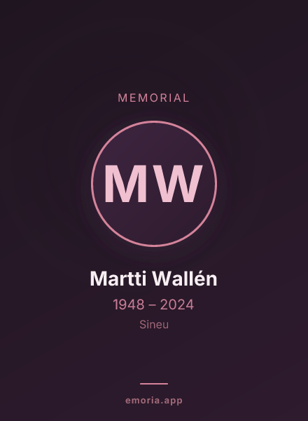 Memorial portrait of Martti Wallén