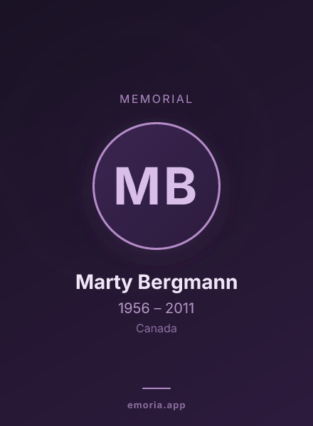 Memorial portrait of Marty Bergmann