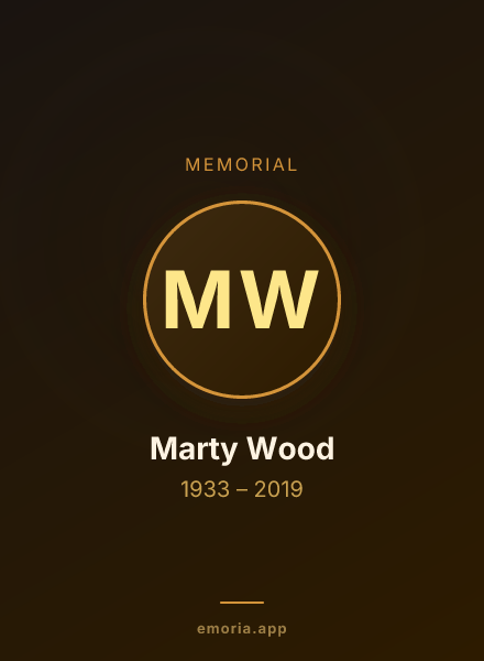 Memorial portrait of Marty Wood
