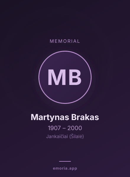Memorial portrait of Martynas Brakas