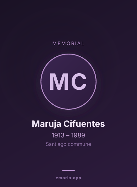 Memorial portrait of Maruja Cifuentes