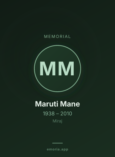 Memorial portrait of Maruti Mane