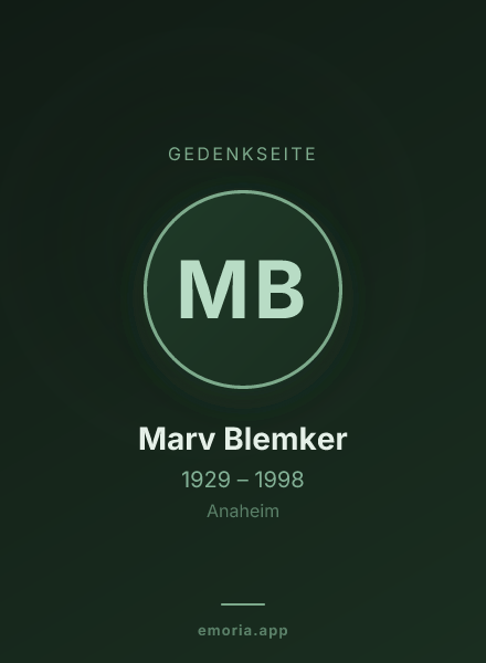 Gedenkportrait von Marv Blemker