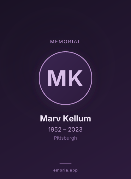 Memorial portrait of Marv Kellum