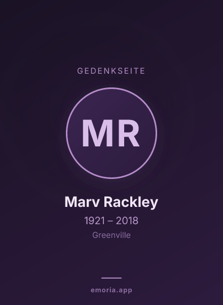 Gedenkportrait von Marv Rackley