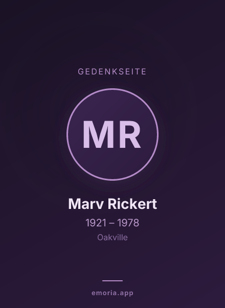 Gedenkportrait von Marv Rickert