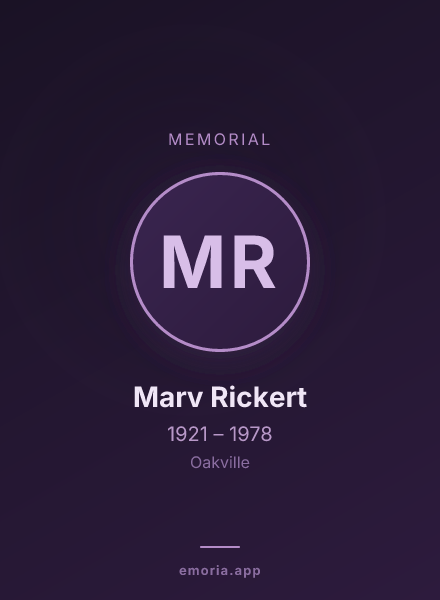 Memorial portrait of Marv Rickert