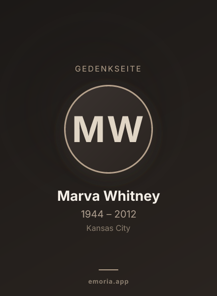 Gedenkportrait von Marva Whitney