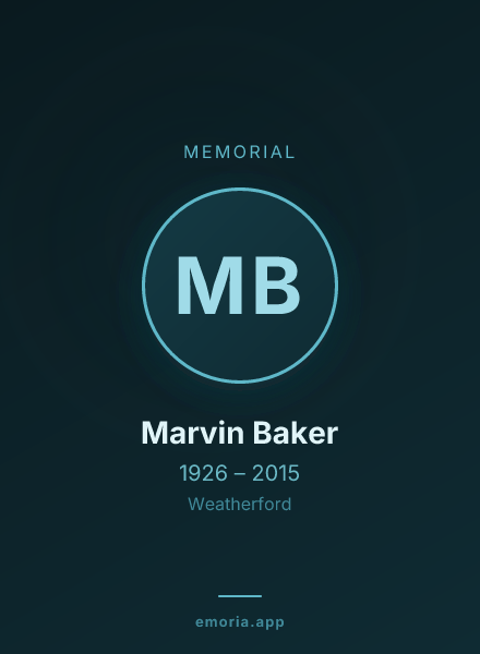 Memorial portrait of Marvin Baker