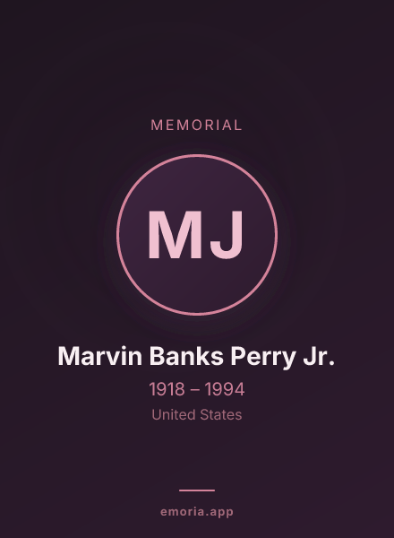 Memorial portrait of Marvin Banks Perry Jr.