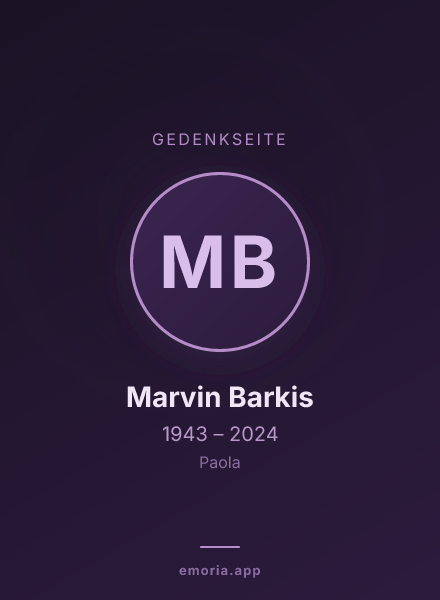 Gedenkportrait von Marvin Barkis