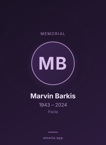 Memorial portrait of Marvin Barkis