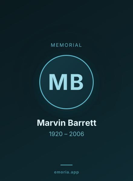 Memorial portrait of Marvin Barrett