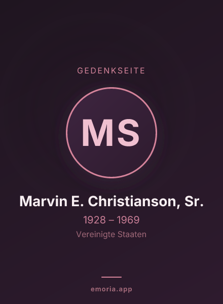 Gedenkportrait von Marvin E. Christianson, Sr.