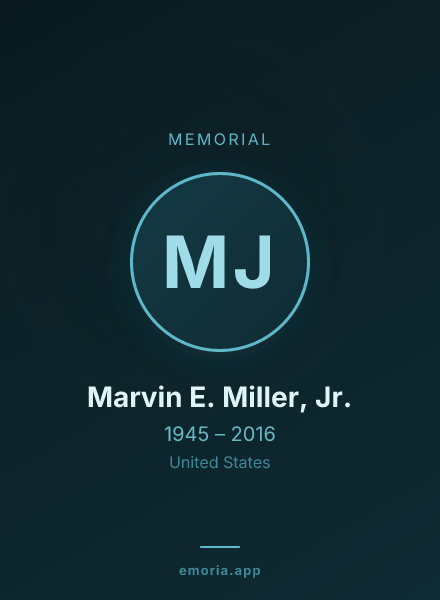 Memorial portrait of Marvin E. Miller, Jr.