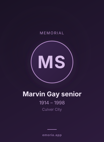 Memorial portrait of Marvin Gay senior