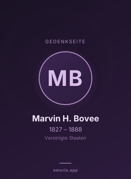 Gedenkportrait von Marvin H. Bovee