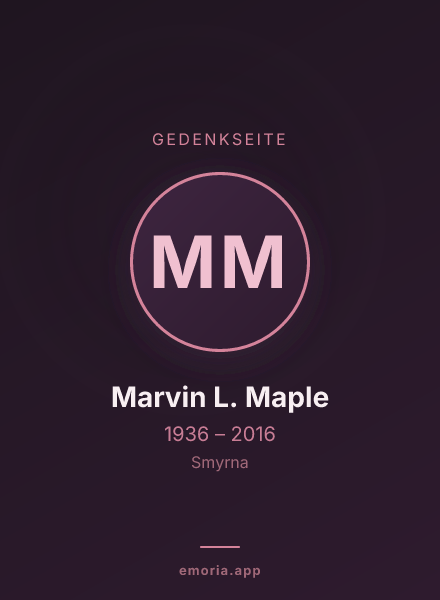 Gedenkportrait von Marvin L. Maple