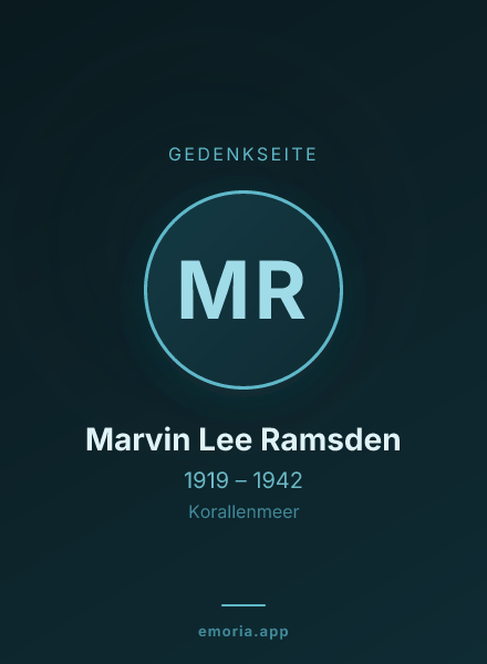Gedenkportrait von Marvin Lee Ramsden