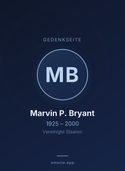 Gedenkportrait von Marvin P. Bryant