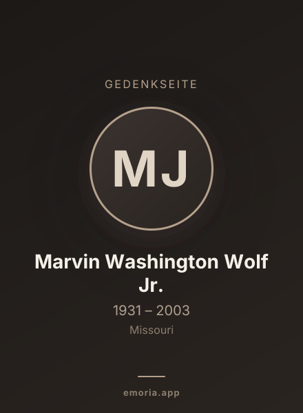 Gedenkportrait von Marvin Washington Wolf Jr.
